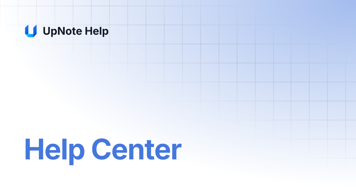 Help Center | UpNote Help