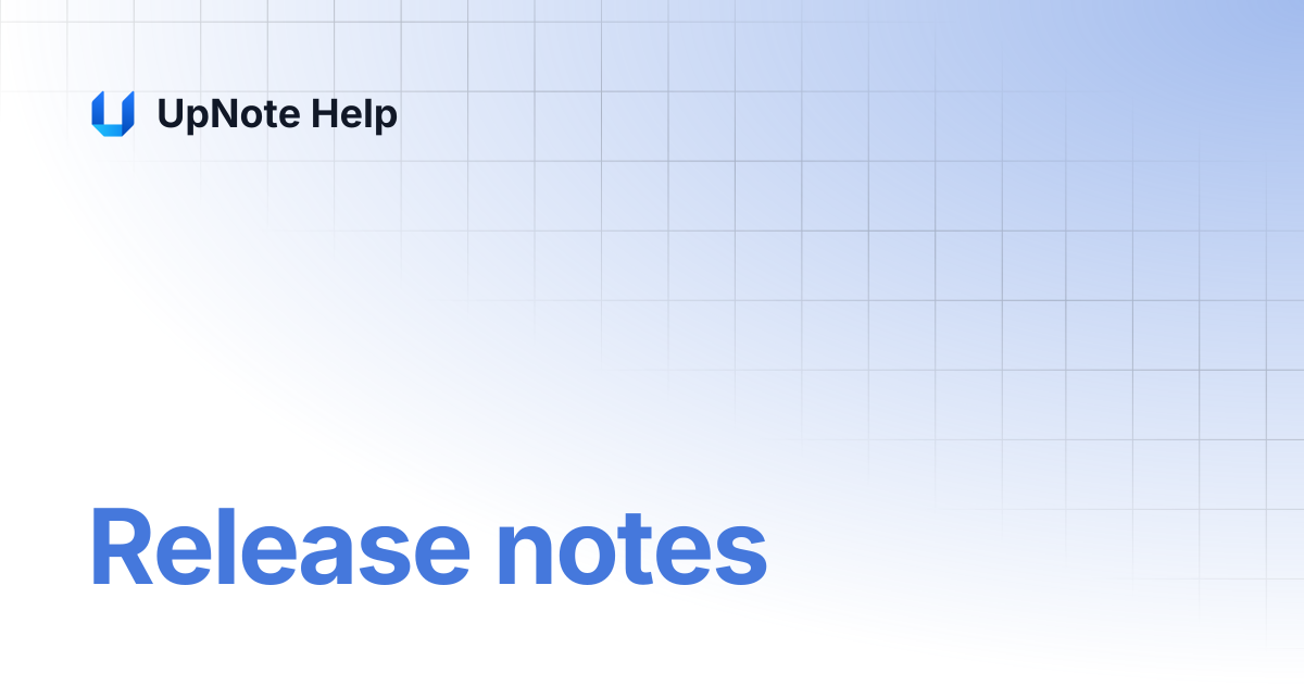 Release notes | UpNote Help