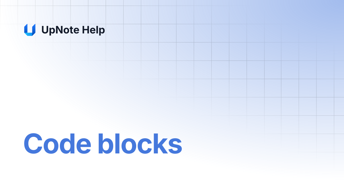 Code blocks | UpNote Help